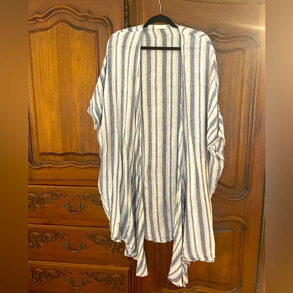 CP Shades Striped Linen Coverup